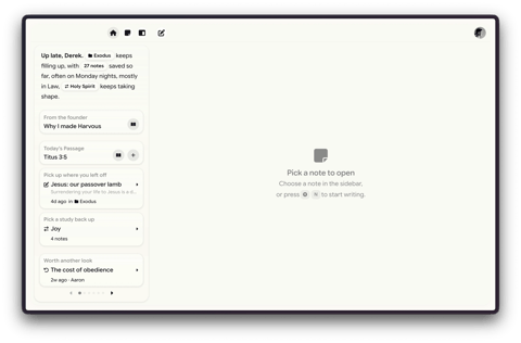 Harvous Bible study notes app
